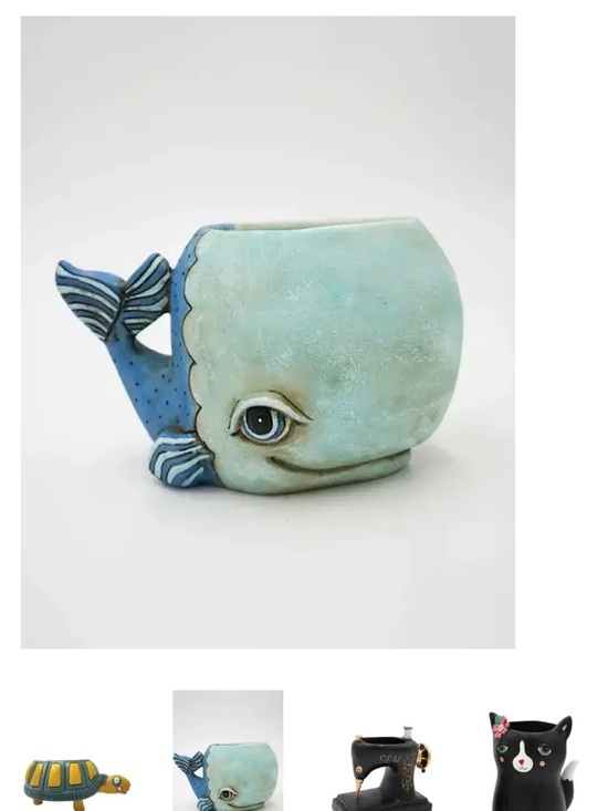 Other - Set of Two Precious Whale Planters.